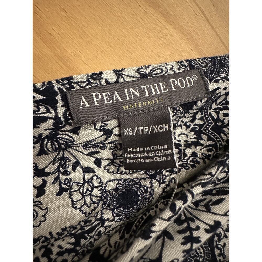 A PEA IN THE POD Maternity Dress Womens XS Indigo Paisley Maxi Stretch Soft NWT - Picture 3 of 10